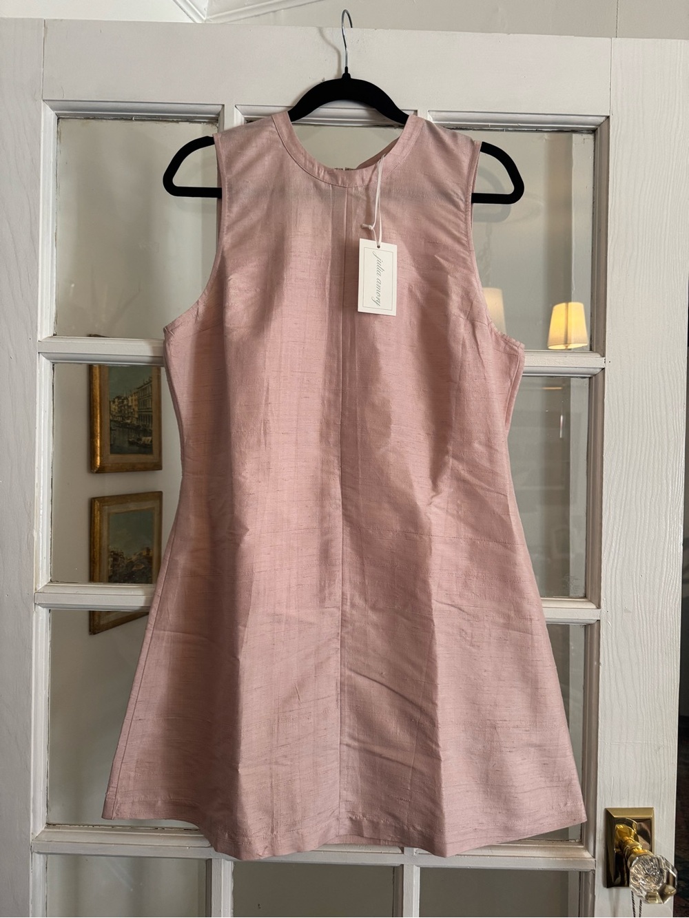 Julia Amory ballet pink baby Jane mini dress silk dupioni
